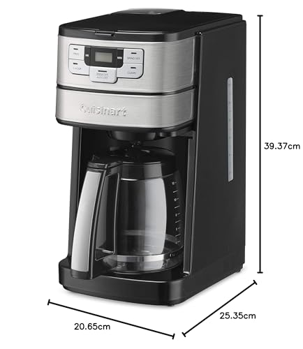 Cuisinart DGB-400 - Cafetera automática de 12 tazas, color negro y plateado