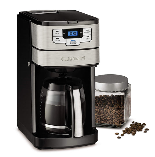 Cuisinart DGB-400 - Cafetera automática de 12 tazas, color negro y plateado